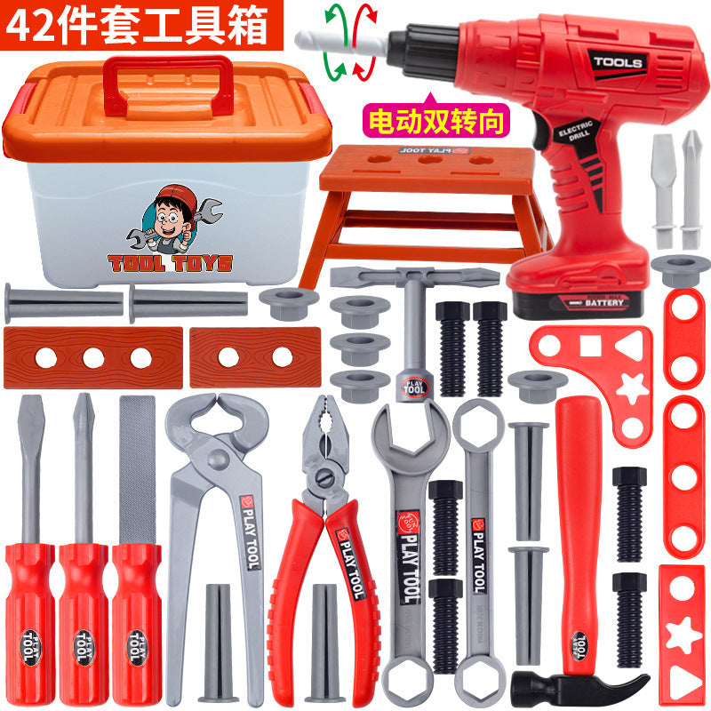 Kids Pretend Play Workshop Tool Kit with Toy Drill & Chainsaw