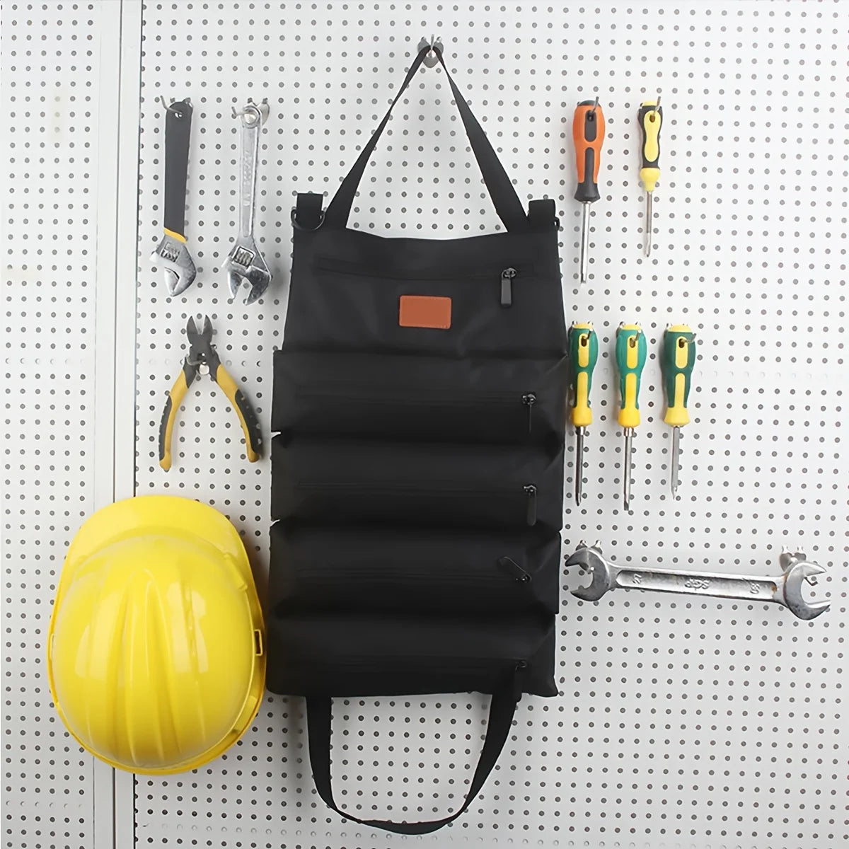 Tool Roll, Multi-Purpose Roll Up Tool Bag, Wrench Roll, Canvas Tool Organizer Bucket, Car First Aid Kit Wrap Roll Storage Case