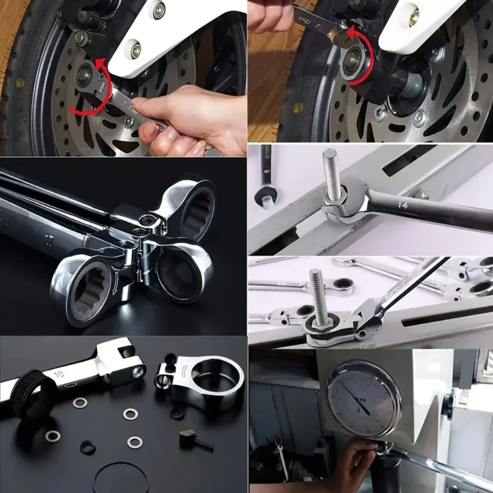 Flexible Ratcheting Combination Wrench Set (6mm-17mm Metric)