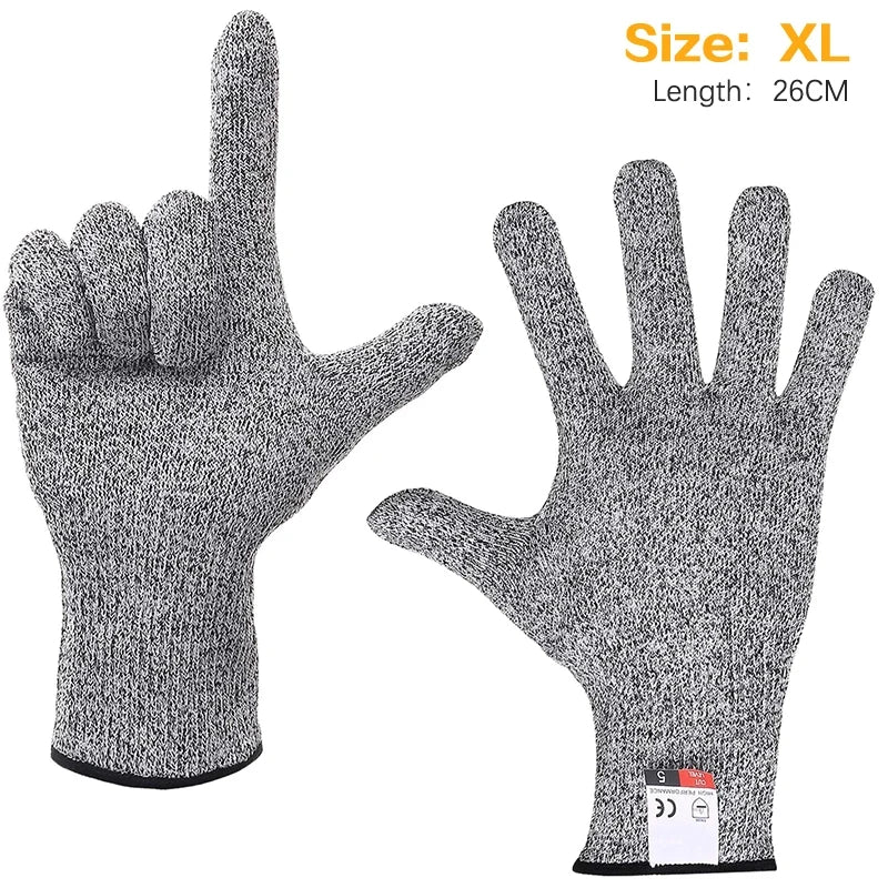 1 Pair Cut Resistant Gloves Food Grade Safety Cutting Gloves Level 5 Security Protection Gardening Garden Labor Protection Glove