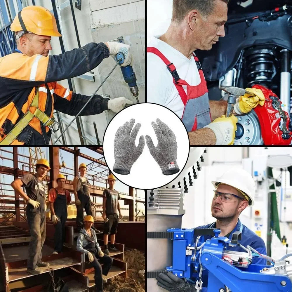 Anti-Cut Levels Gloves for Kitchen & Construction Labor Protection Wear-Resistant Gardening Gloves Injury Resistant Glass Handli