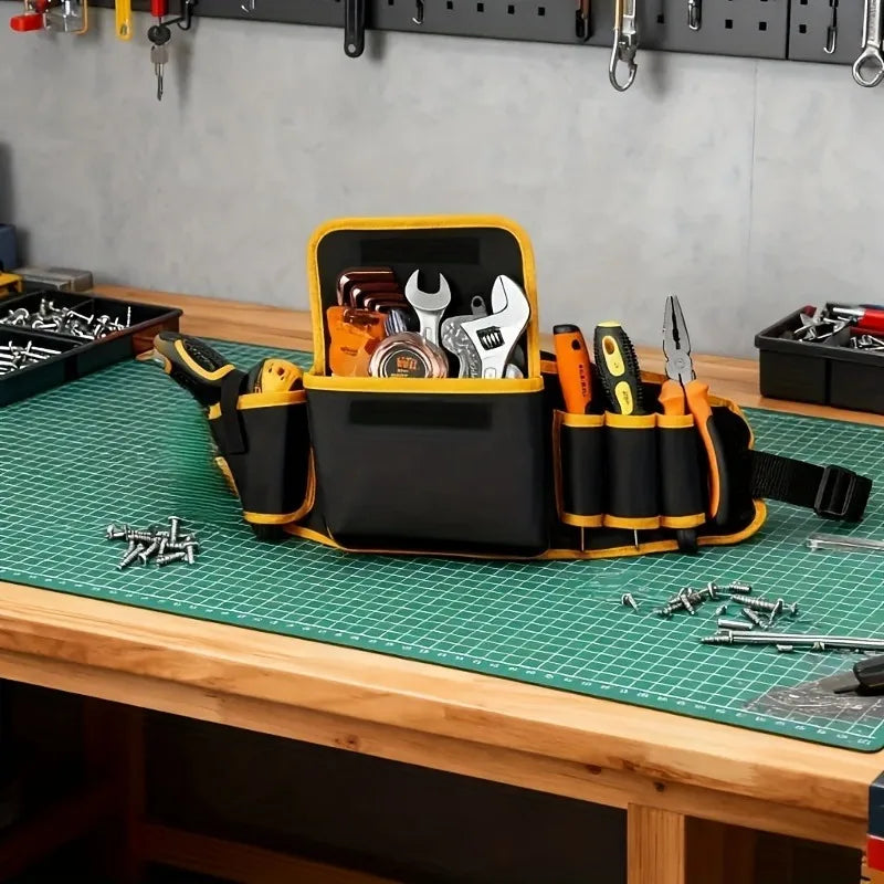 Heavy Duty Tool Belt Waist Bag, Thick Wear-Resistant, Large Capacity, Electrician Carpenter Storage Bag