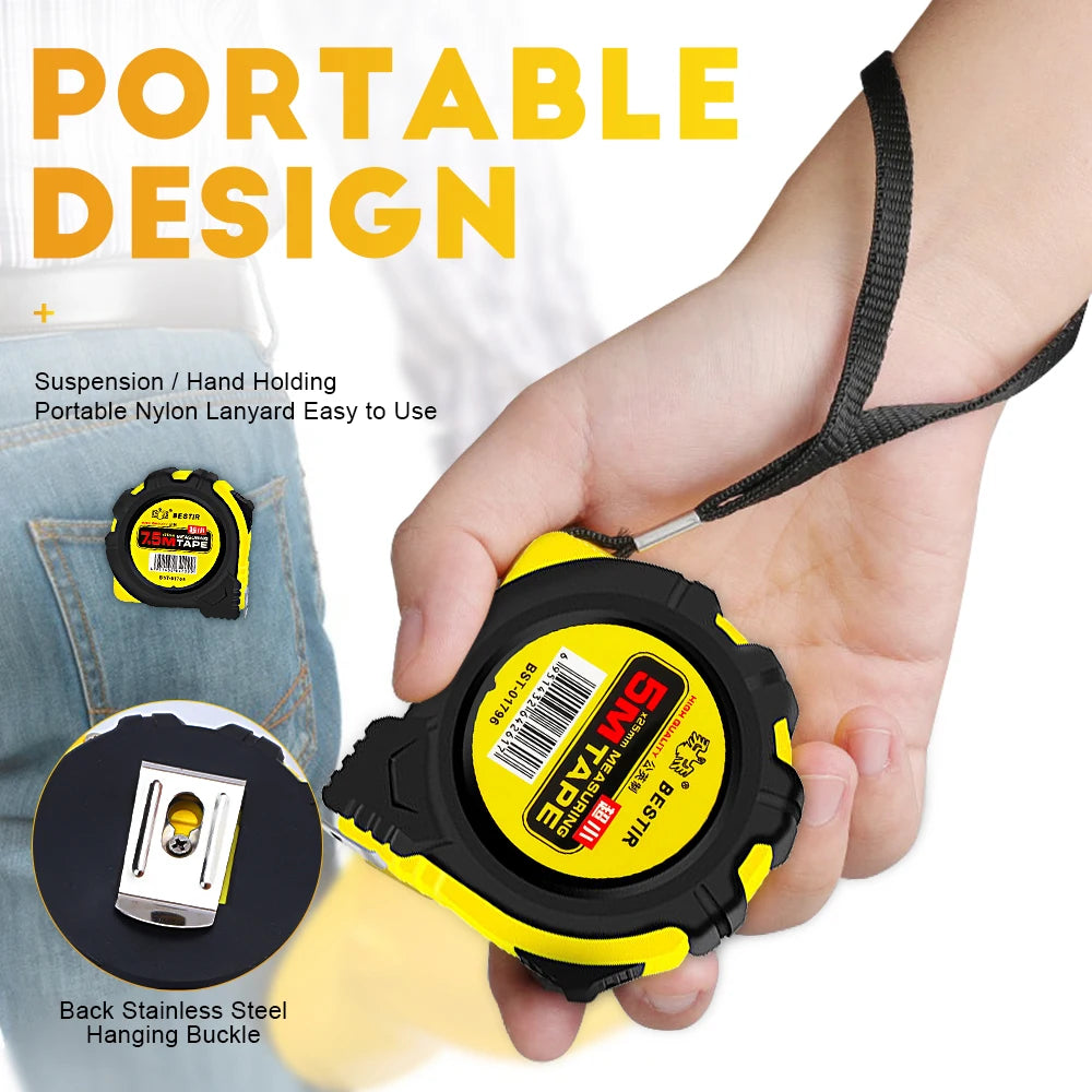 High-Precision Metric & Feet Lockable Measuring Tape