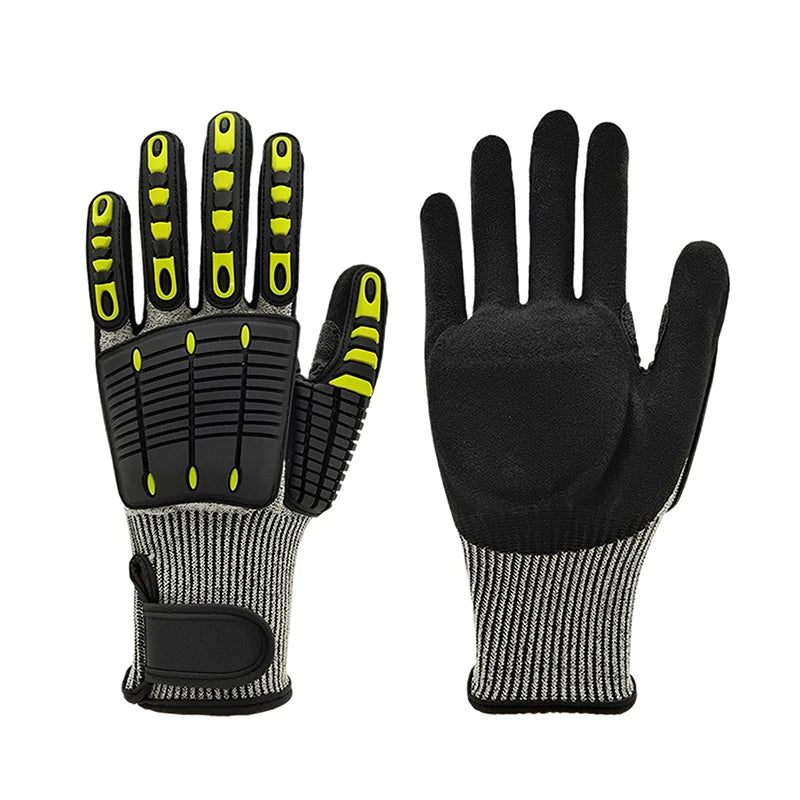 Safety Anti Vibration Work Gloves Wear-resistant And Cut-resistant Mechanics Protective Work Gloves Grip