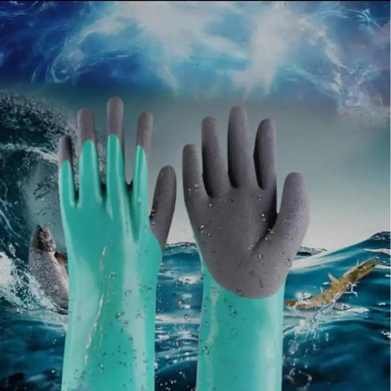 Safety Work Gloves Cut Resistant Anti-Skid Soft Rubber 1 Pair Ideal for Kitchen Washing Construction Gardening Work