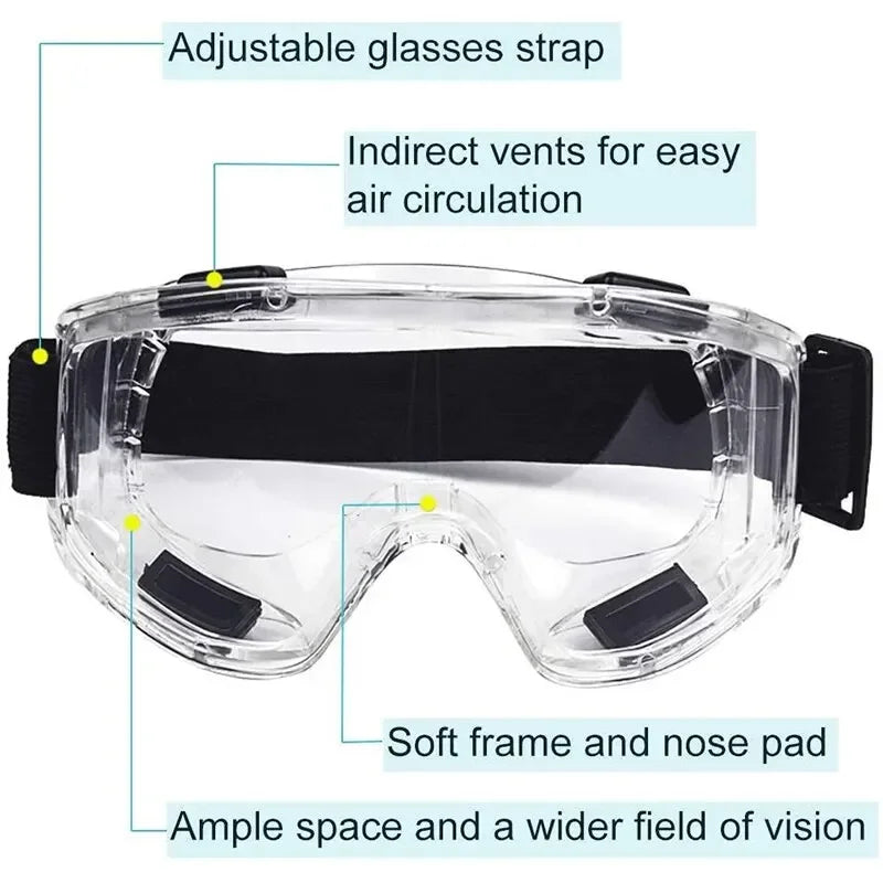 Professional Anti-Fog Clear Safety Goggles – Industrial Lab & Woodworking Eye Protection