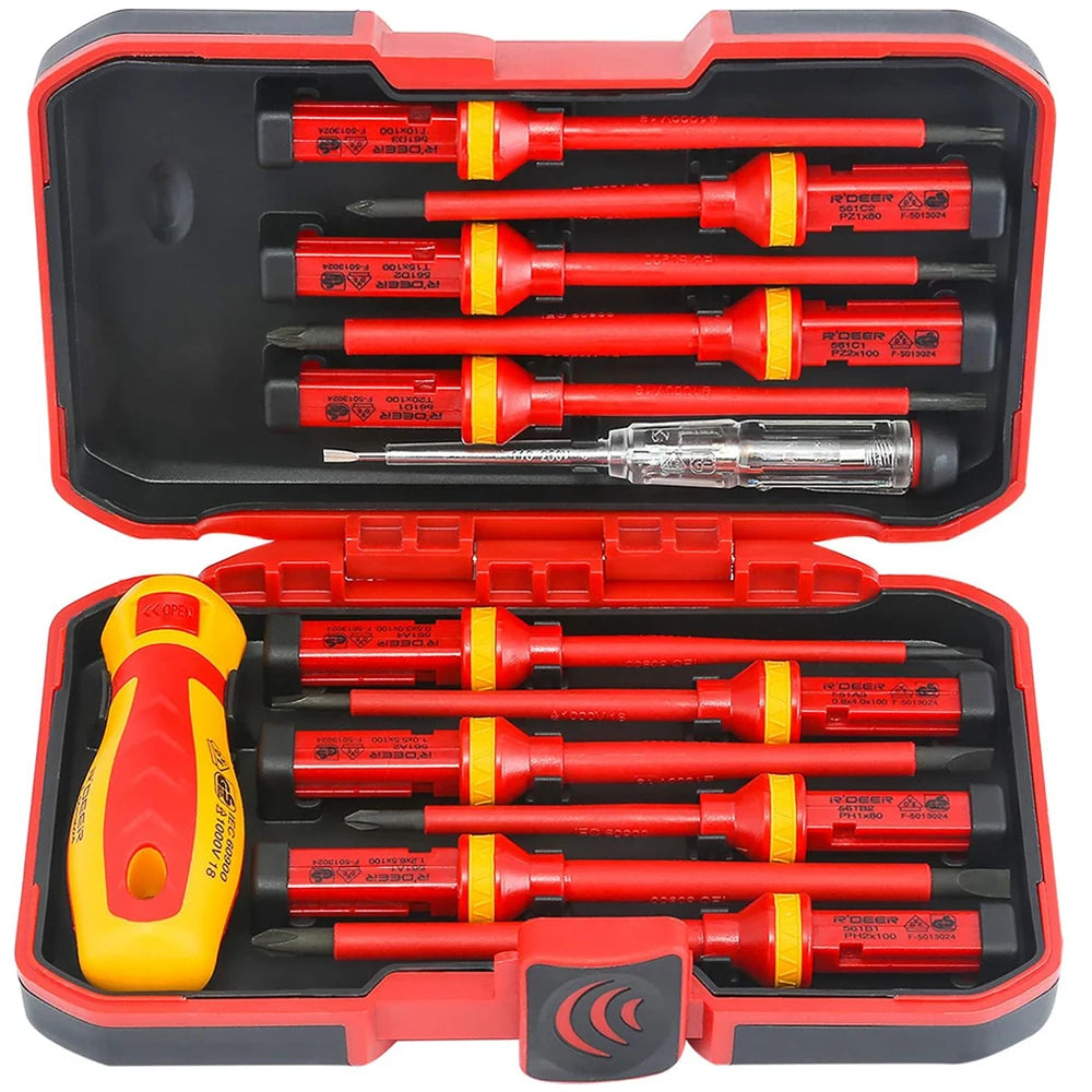 13-in-1 Electrician Repair Tools Kit Changeable Insulated Screwdrivers Set Magnetic Slotted Bits Repair Tool Electrician Tool
