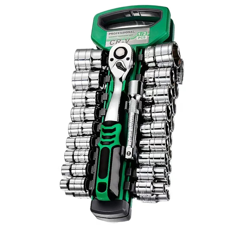 72 Teeth Drive Ratchet Wrench Socket Set Universal Compact Socket Kit Professional Hand Tools Auto Motorcycle Mechanical Repair