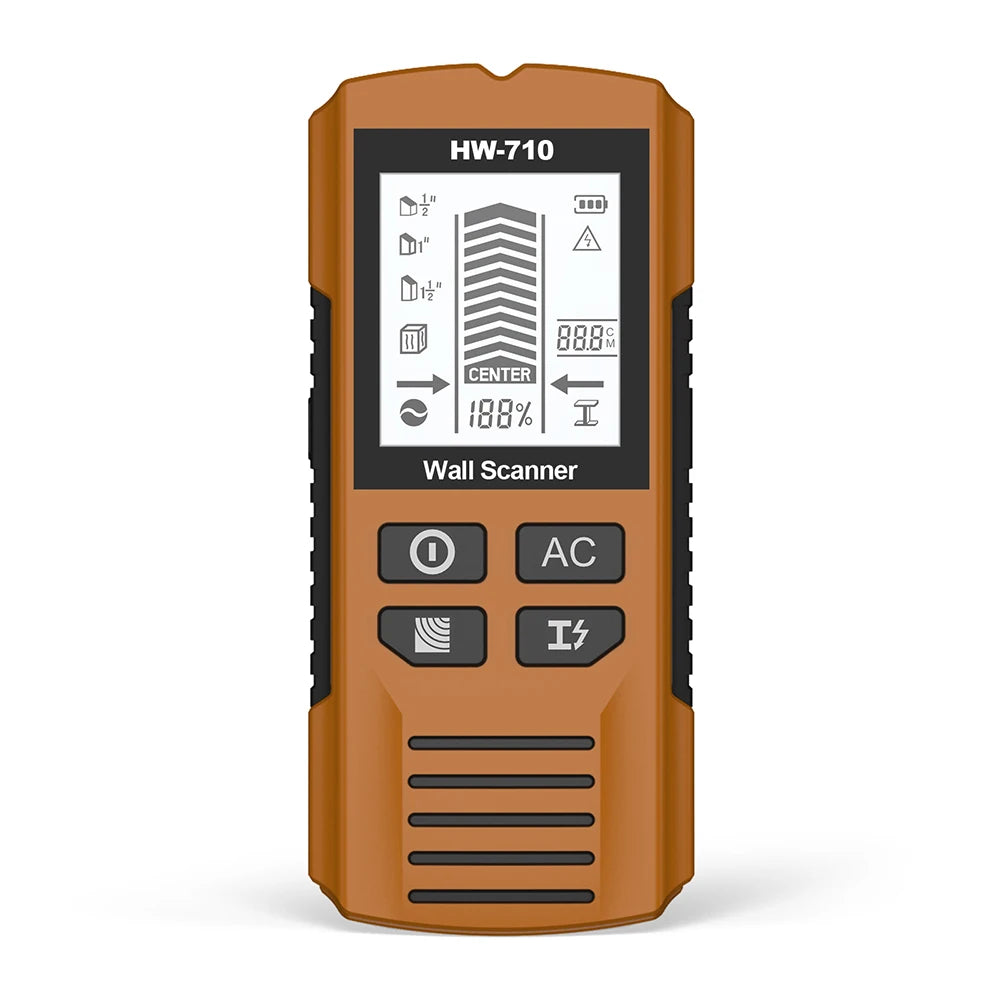 Multifunctional Wall Scanner Detector 6 in 1 LCD Digital Find Stud Wood Metal AC Wire Live Cable Detector Stud Finder Sensor
