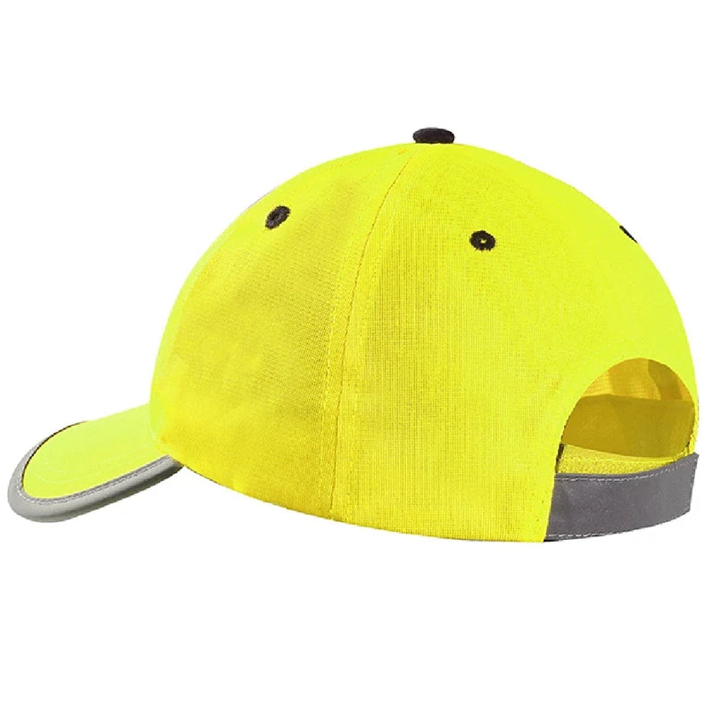 High-Visibility Reflective Safety Baseball Cap – Fluorescent Yellow Traffic & Work Hat