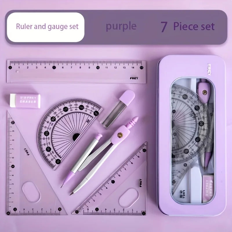 7-in-1 Precision Drafting & Geometry Measuring Tool Set