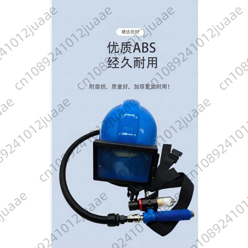 Heavy-Duty Sandblasting Hood Helmet System with Air Tube & Protective Shawl