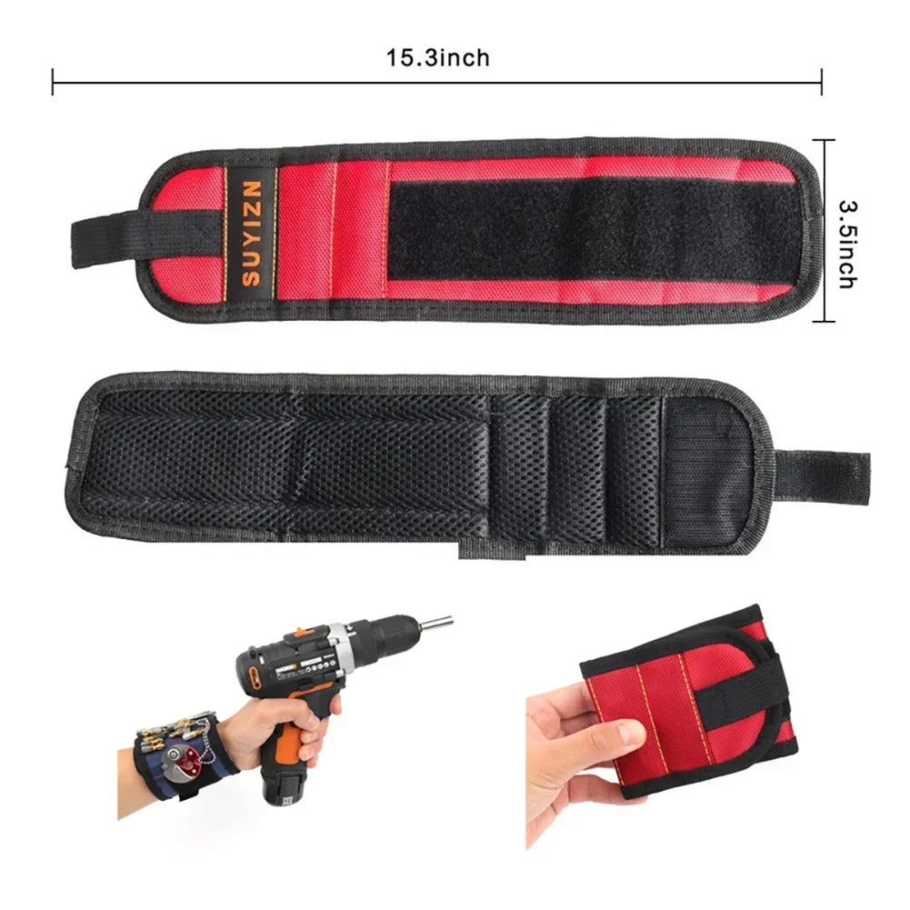 Magnetic Wristband for Holding Screws Nails Drilling Bits Wrist Tool Holder Belts with Strong Magnets Cool Gadgets for Men