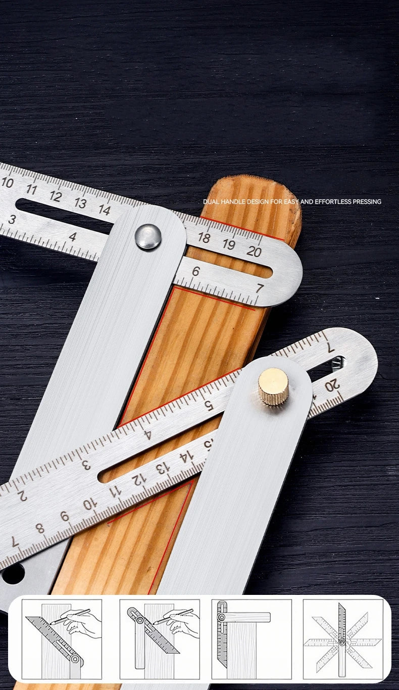 Stainless Steel Precision Carpentry & Drawing Aid Ruler