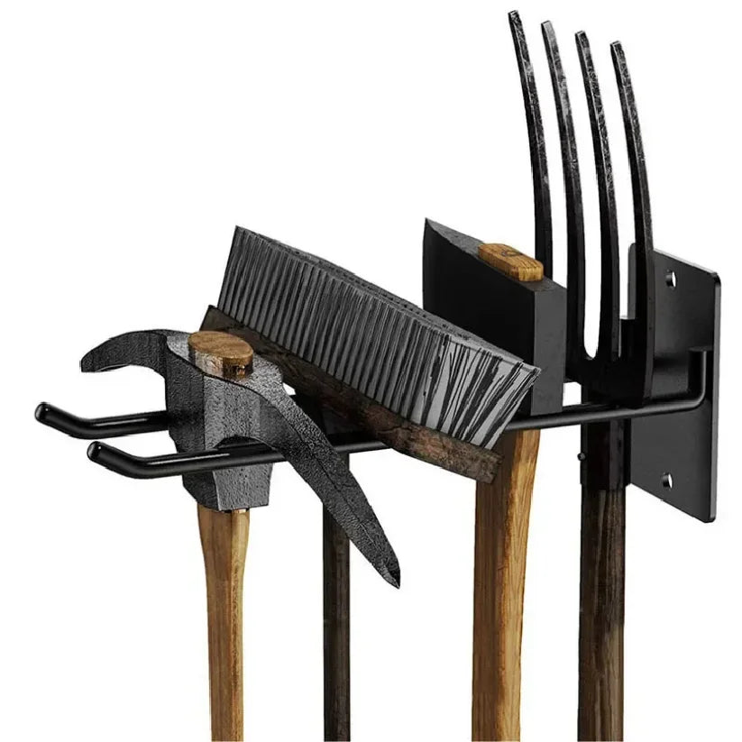 Heavy-Duty Wall Storage Hook Rail for Garage & Garden Tools