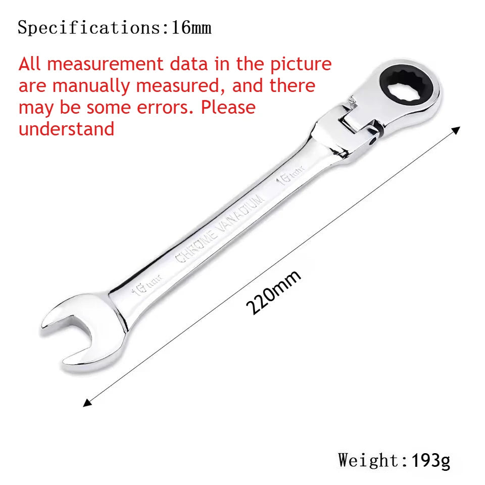 Universal 72-Tooth Ratchet Wrench, Automatic, Fast and Labor-Saving, Dual-Use, with Open End, Movable Head, Open Plummer, 1pcs
