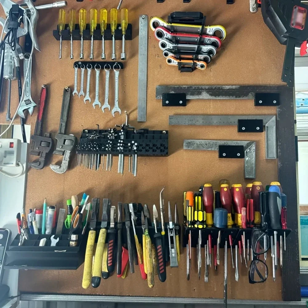 Wall-Mounted Universal Power & Hand Tool Holder Rack