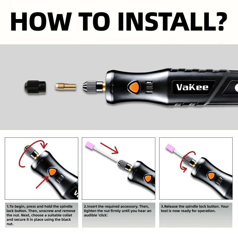 DIY Mini Cordless Electric Drill (USB) Tool, suitable for jewelry, metal, glass processing, etc. Mini cordless drill bit set, in