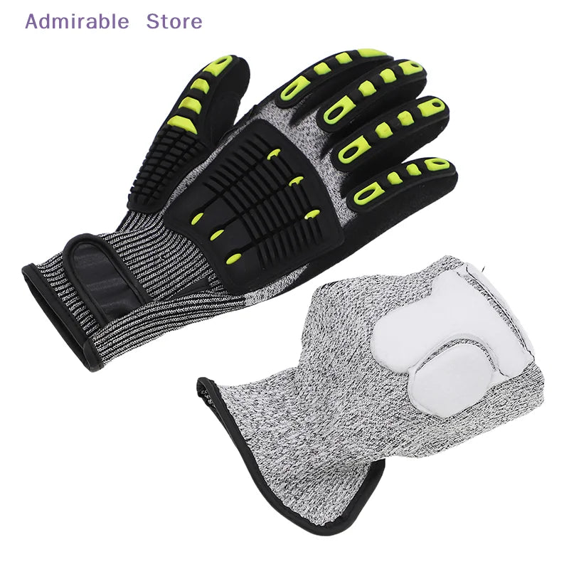 [W]Safety Anti Vibration Safety Work Gloves Wear-resistant And Cut-resistant Mechanics Protective Work Gloves