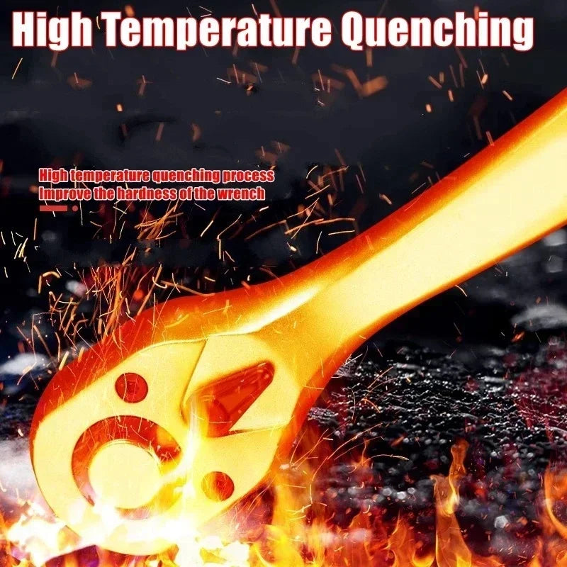 24/72 Tooth Quick Ratchet Wrench 1/2 1/4 3/8 Inch Two-Way Socket Wrench Car Bicycle Repair Tool Chrome Vanadium Steel