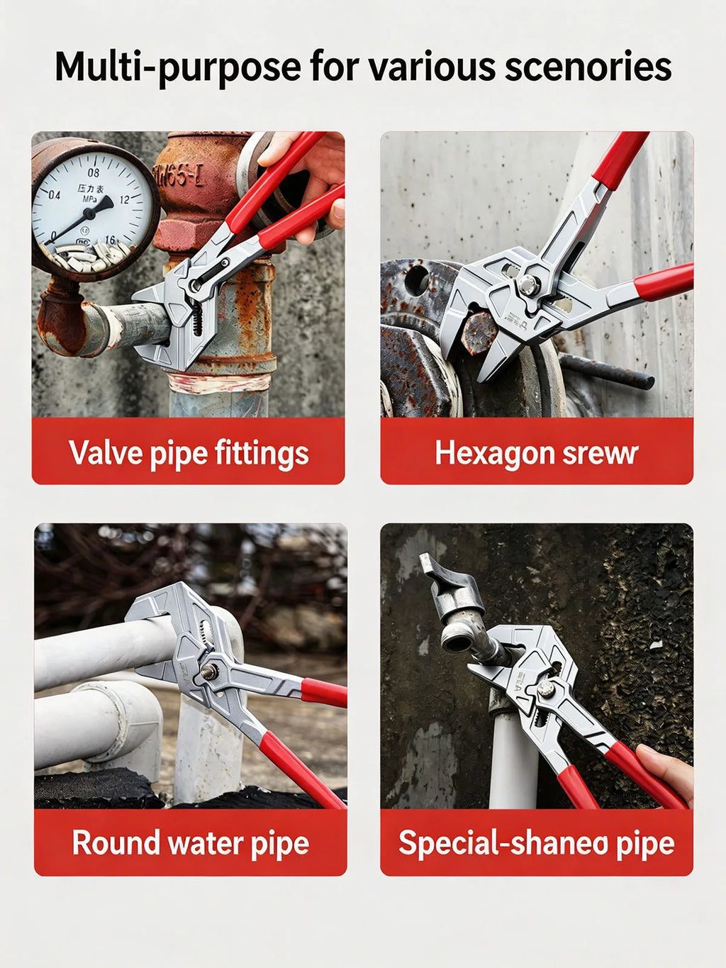 Quick-Adjust Water Pump Pliers – Self-Locking Plumbing Pipe Wrench