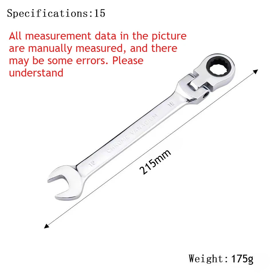 Universal 72-Tooth Ratchet Wrench, Automatic, Fast and Labor-Saving, Dual-Use, with Open End, Movable Head, Open Plummer, 1pcs