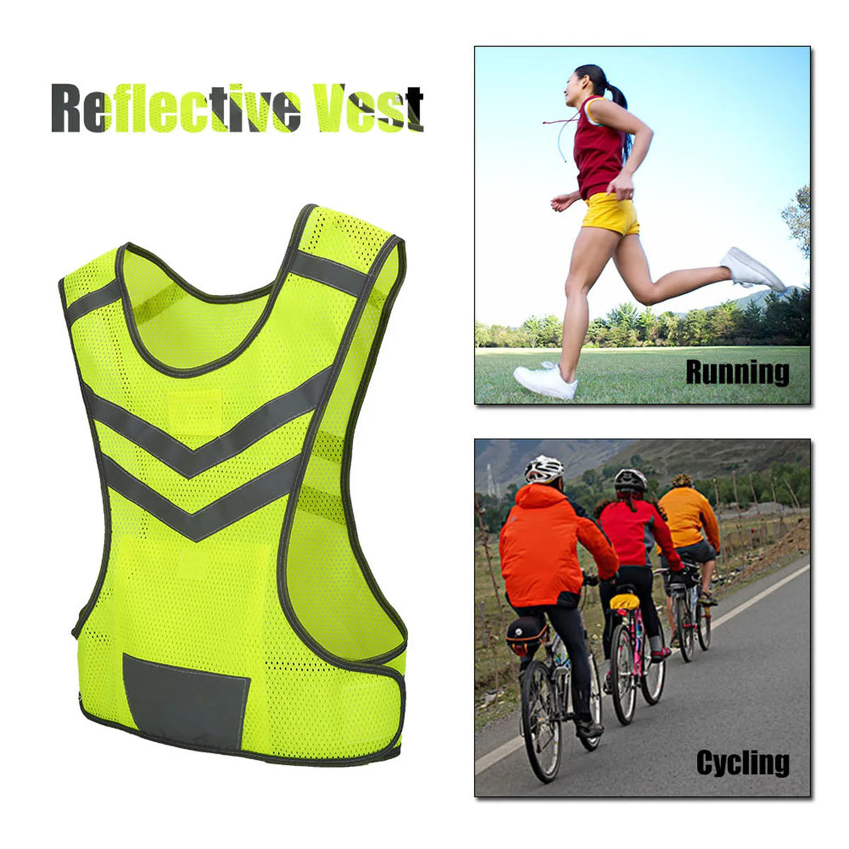 High-Visibility Adjustable Reflective Safety Harness Vest – Night Running, Cycling & Construction