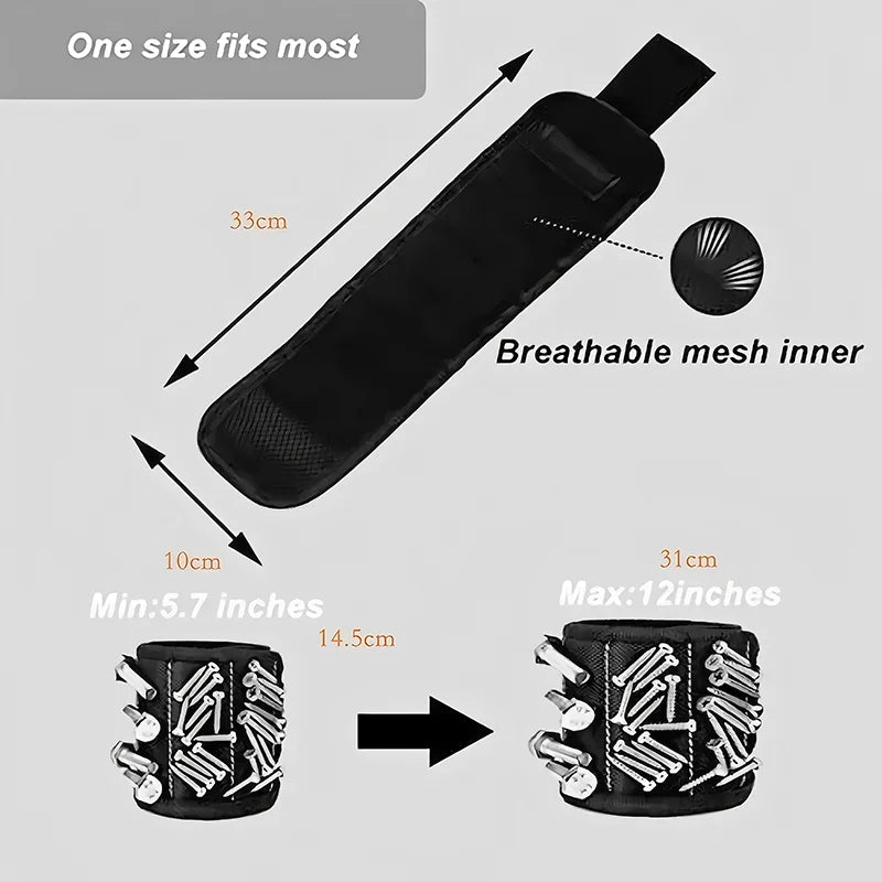 1-3Pcs Magnetic Wristband for Holding Screws Portable Tool Bag Electrician Adjustable Wrist Belt Screws Small Metal Nails Bolts