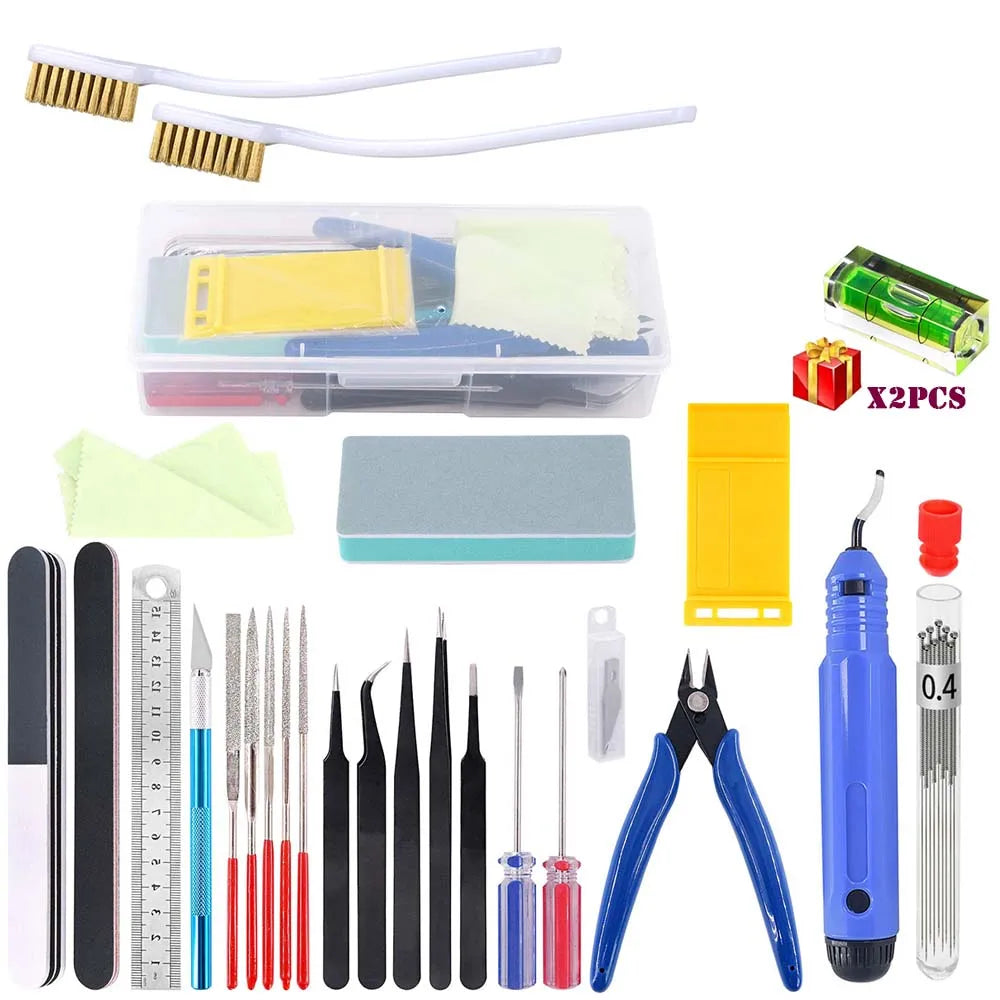 3D Printer Tool Kit – Trimming Knife, Scraper, Tweezers & Deburring Tools for DIY Printing