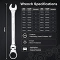 Ratchet Wrench 72 Tooth 180 Rotating Head Chrome Polished Combination Wrench Anti Corrosion Open End Spanner for Auto Repair