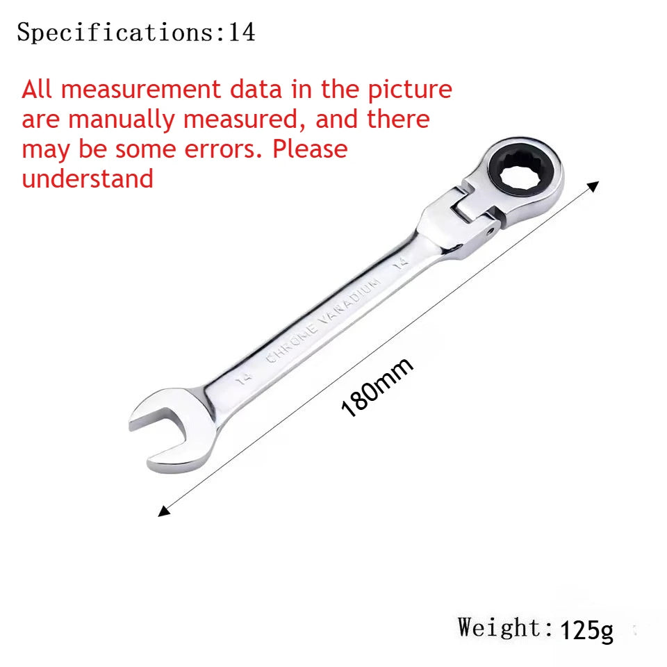 Universal 72-Tooth Ratchet Wrench, Automatic, Fast and Labor-Saving, Dual-Use, with Open End, Movable Head, Open Plummer, 1pcs