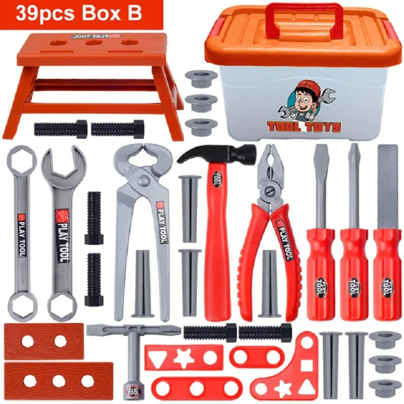 Kids Toolbox Kit – Educational Simulation Repair Toy Set with Drill & Engineering Puzzle for Boys