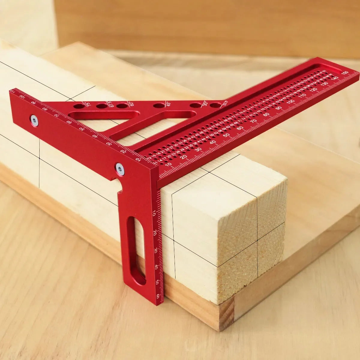 3D Aluminum Alloy Multi-Angle Woodworking Square Ruler
