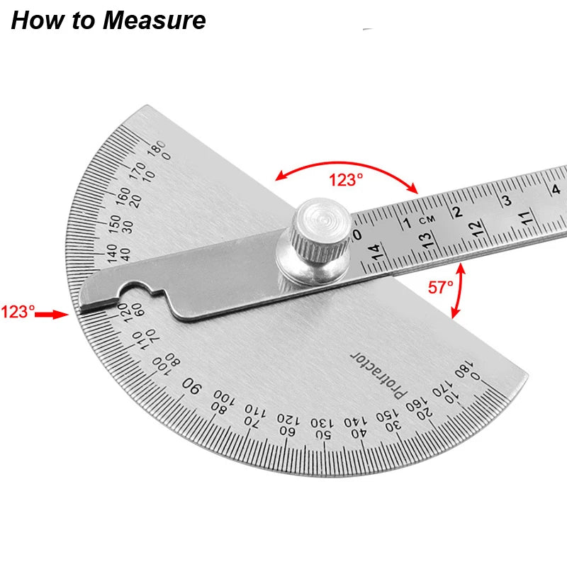 180-Degree Stainless Steel Digital Protractor & Angle Finder Ruler