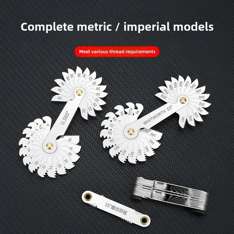 Universal Stainless Steel Thread Pitch & Screw Pitch Gauge