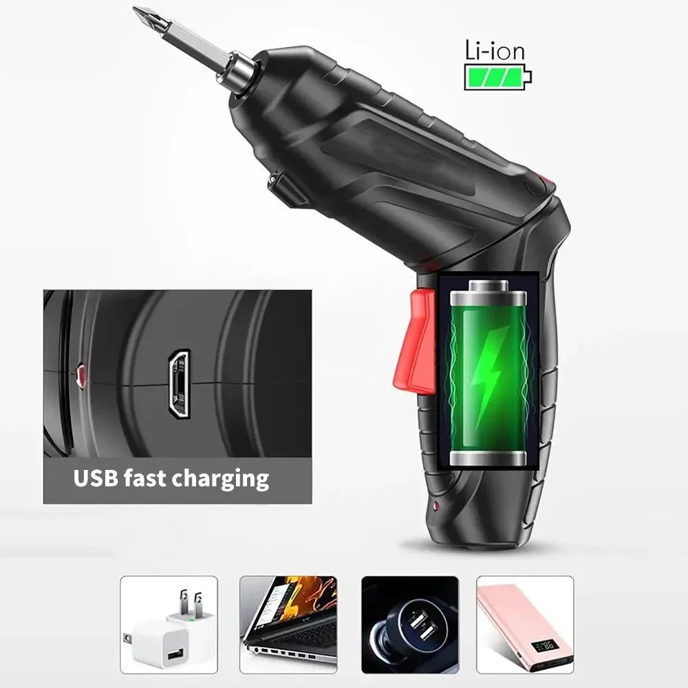 3.6v Power Tools Set Household Maintenance Repair Built-inLithium Battery Mini Household Electric Drill Cordless Screwdriver Col