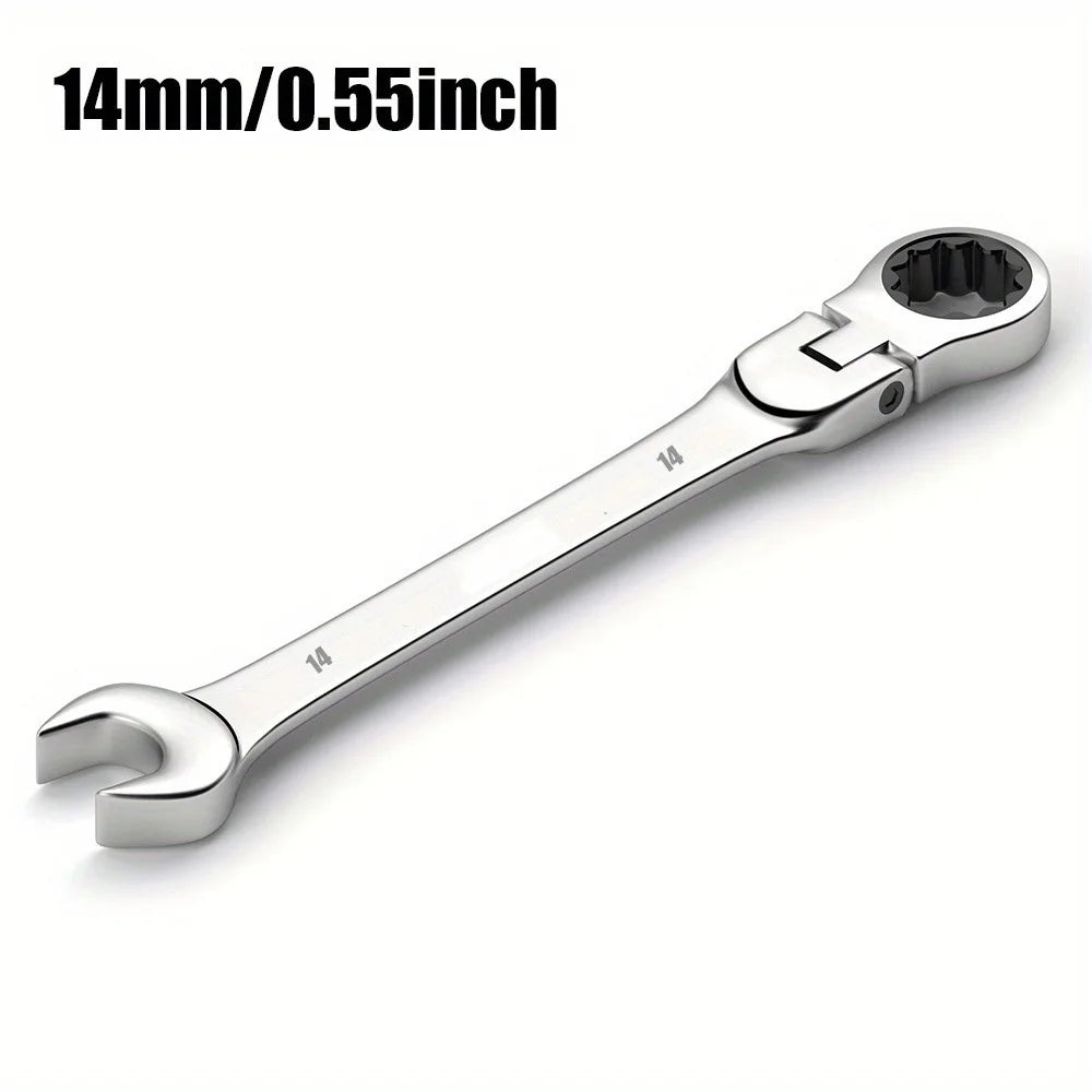 6-24mm Metric Ratchet Wrench Set, 72-Tooth Flexible Head with Storage Box - for Car Bicycle Motorcycle & Home DIY Repair