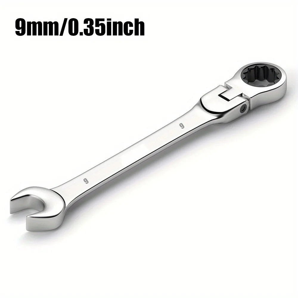 6-24mm Metric Ratchet Wrench Set, 72-Tooth Flexible Head with Storage Box - for Car Bicycle Motorcycle & Home DIY Repair