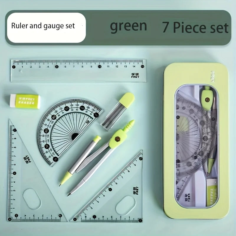 7-in-1 Precision Drafting & Geometry Measuring Tool Set