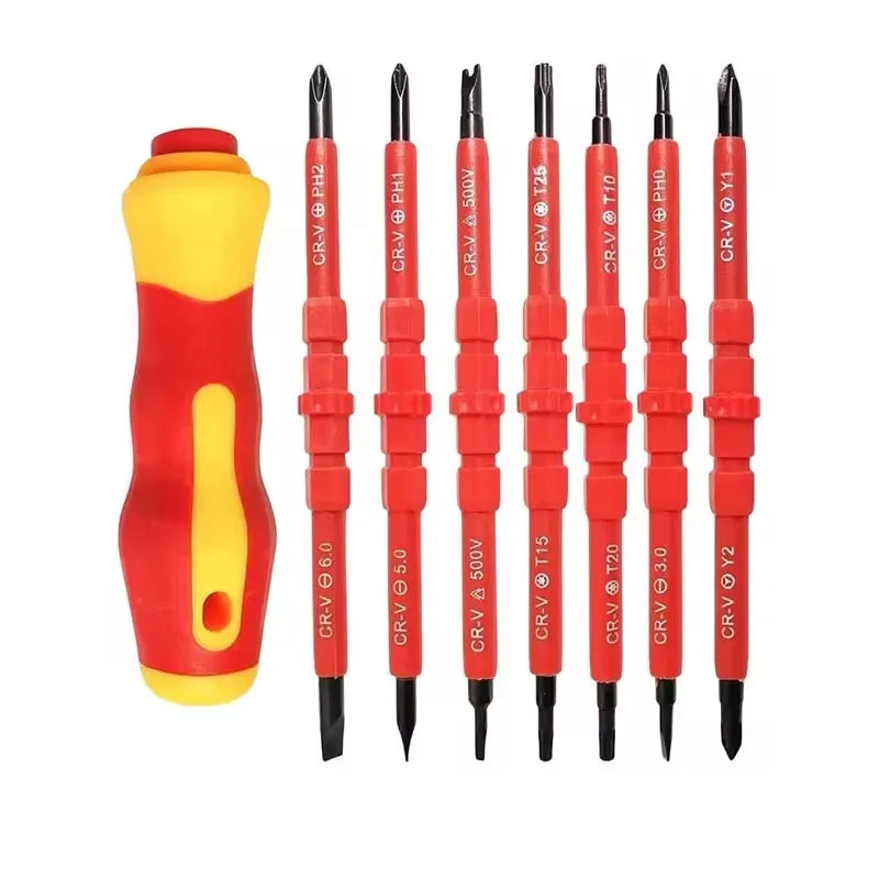 15-Piece Electrician Toolkit with Magnetic Bits, Insulated Handles Rated for 1000V Protection