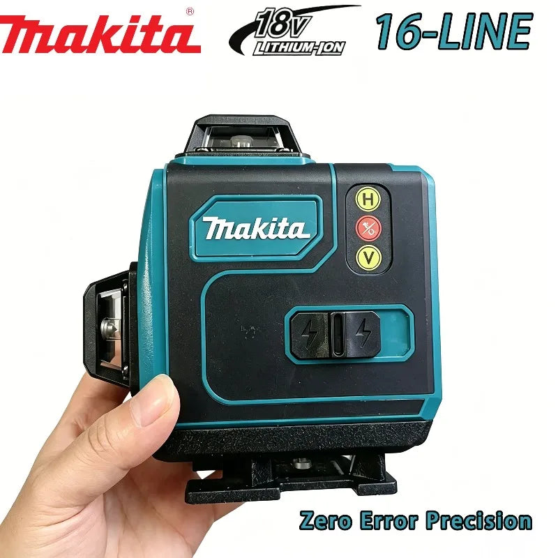 Makita Professional 16-Line Laser Level - 515nm High-Visibility Green Light, Self-Leveling & Manual for Indoor/Outdoor Alignment