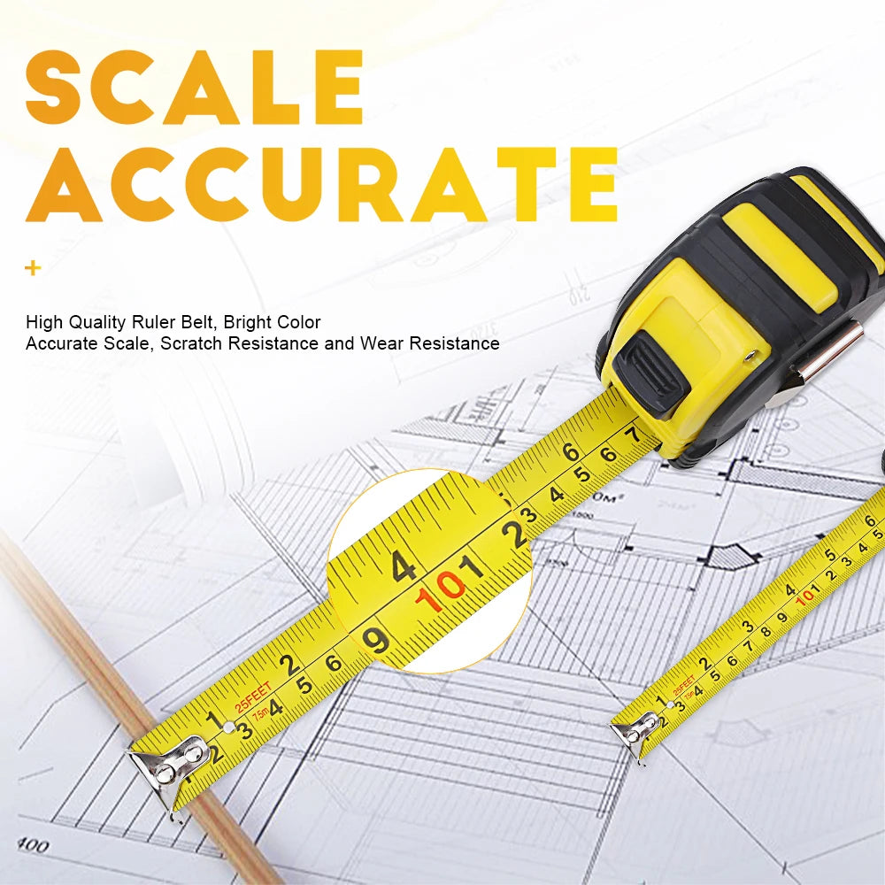 High-Precision Metric & Feet Lockable Measuring Tape