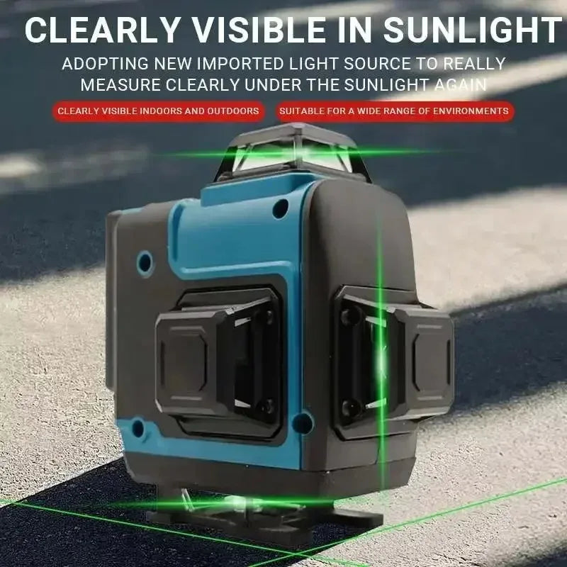 Makita Professional 16-Line Laser Level - 515nm High-Visibility Green Light, Self-Leveling & Manual for Indoor/Outdoor Alignment