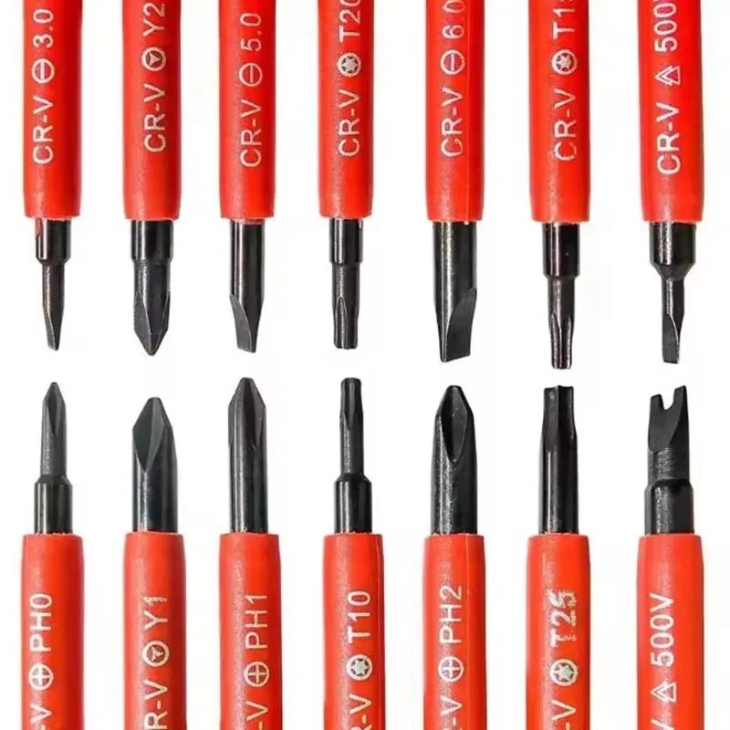 15-Piece Electrician Toolkit with Magnetic Bits, Insulated Handles Rated for 1000V Protection