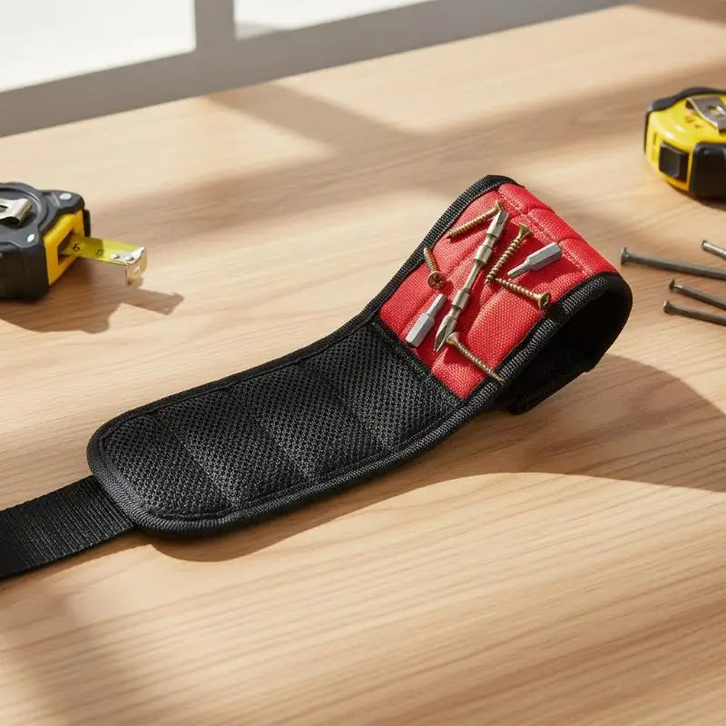 Magnetic Wristband Portable Tool Bag Electrician Adjustable Wristband For Holding Screws,Nails,Drilling Bits,Wrist Tool Holder