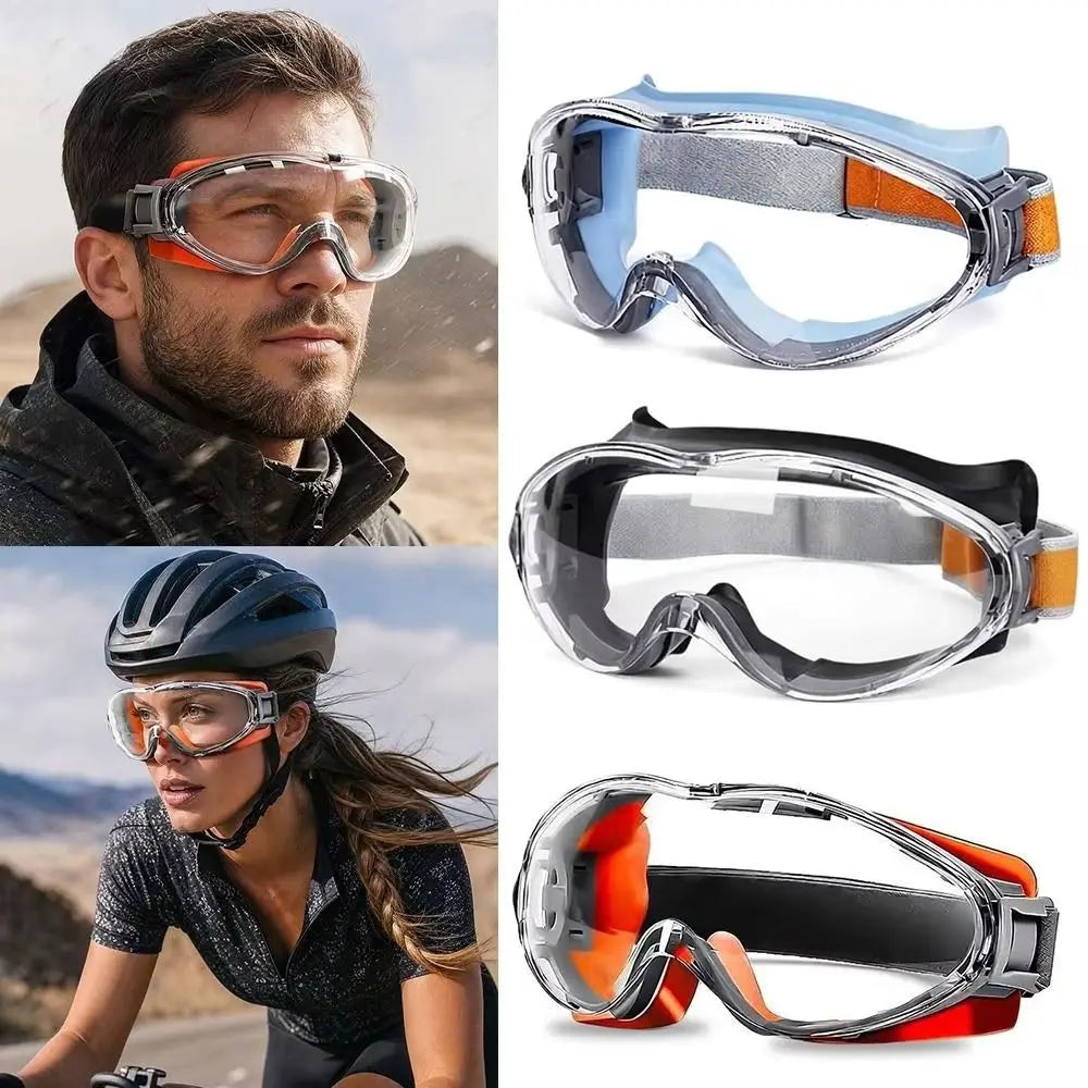Anti Scratch Safety Glasses Clear Lens Silicone Frame Protective Eyewear Splash Proof Lightweight Anti Fog Goggles Work Safety