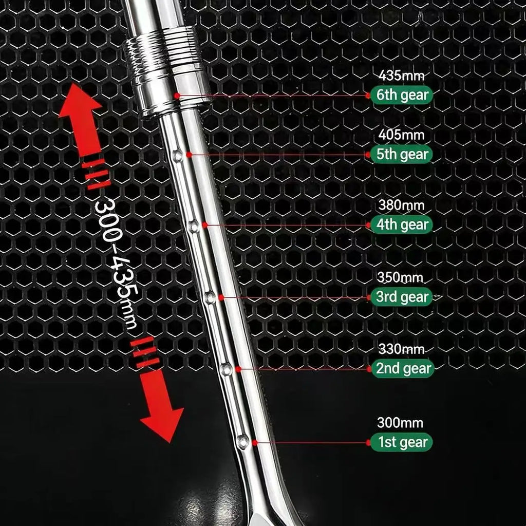 72 Teeth Telescopic Ratchet Wrench Set 1/4" 3/8" 1/2" Drive Quick Release Reversible Extendable Handle Universal Socket Wrench A