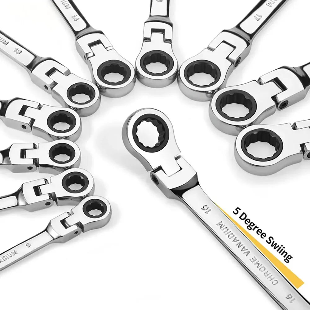 Universal 72-Tooth Ratchet Wrench, Automatic, Fast and Labor-Saving, Dual-Use, with Open End, Movable Head, Open Plummer, 1pcs