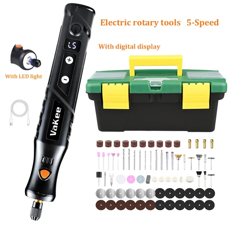 DIY Mini Cordless Electric Drill (USB) Tool, suitable for jewelry, metal, glass processing, etc. Mini cordless drill bit set, in
