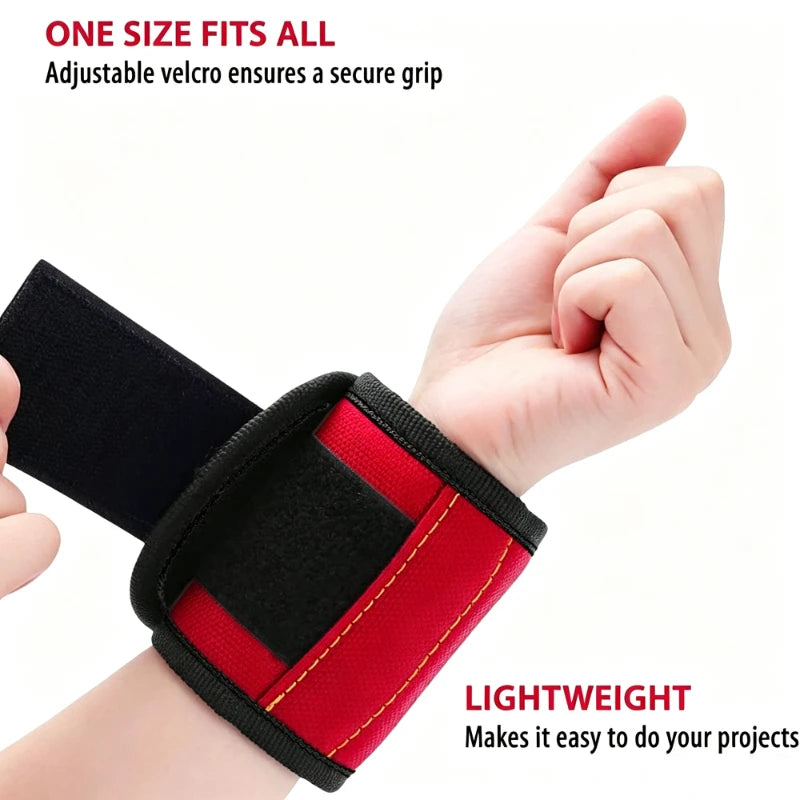 Magnetic Wristband Comes with 10 Strong Magnets Wrist Power Repair Tool Accessories for Screws Nails Bolts Drills Fasteners DIY